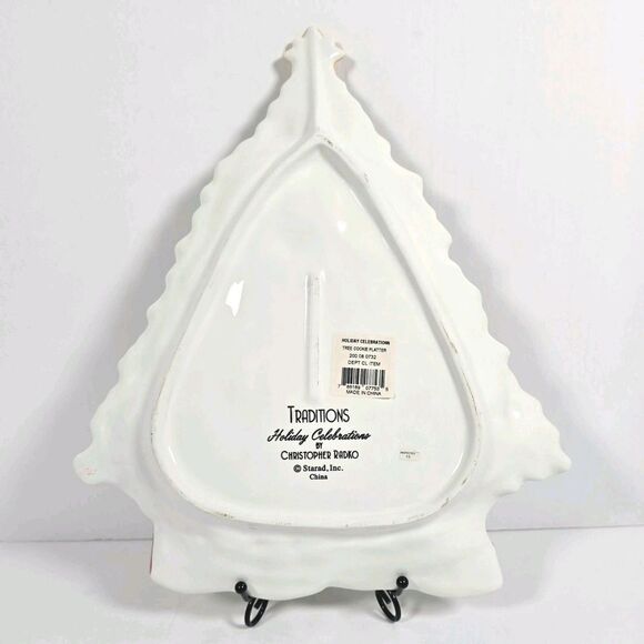 Vtg Christopher Radko Holiday Celebrations Tree Cookie Platter Christmas - Picture 2 of 5